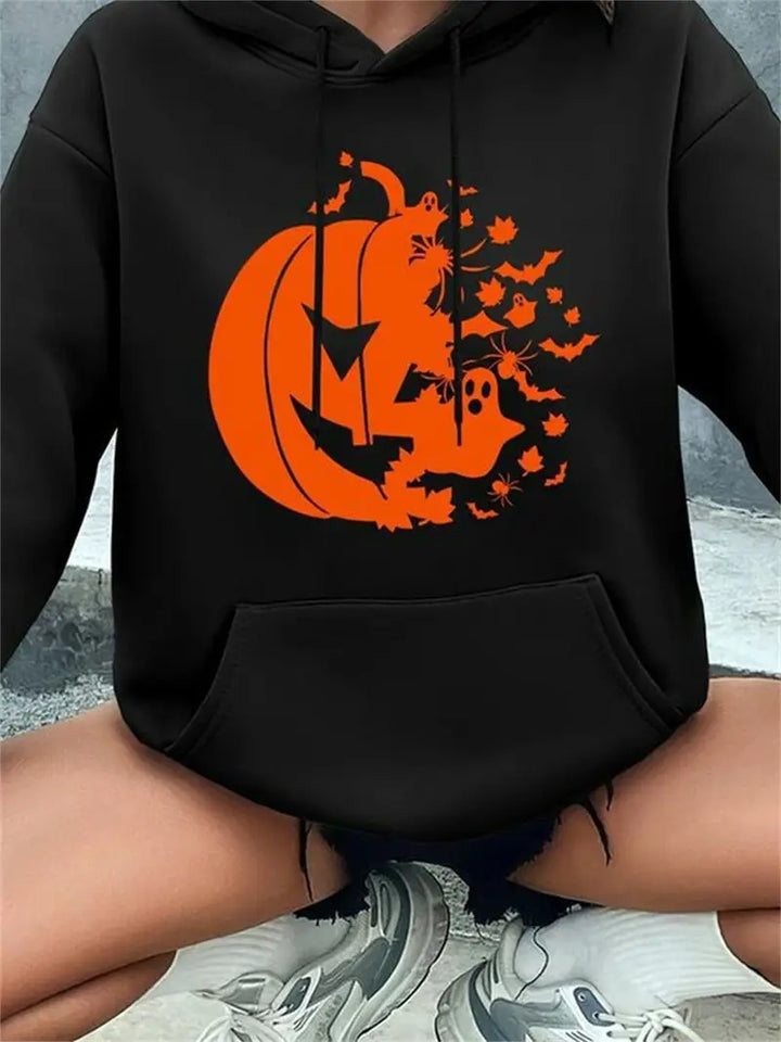 Halloween Hoodie Pumpkin Bats Fade Hoodie