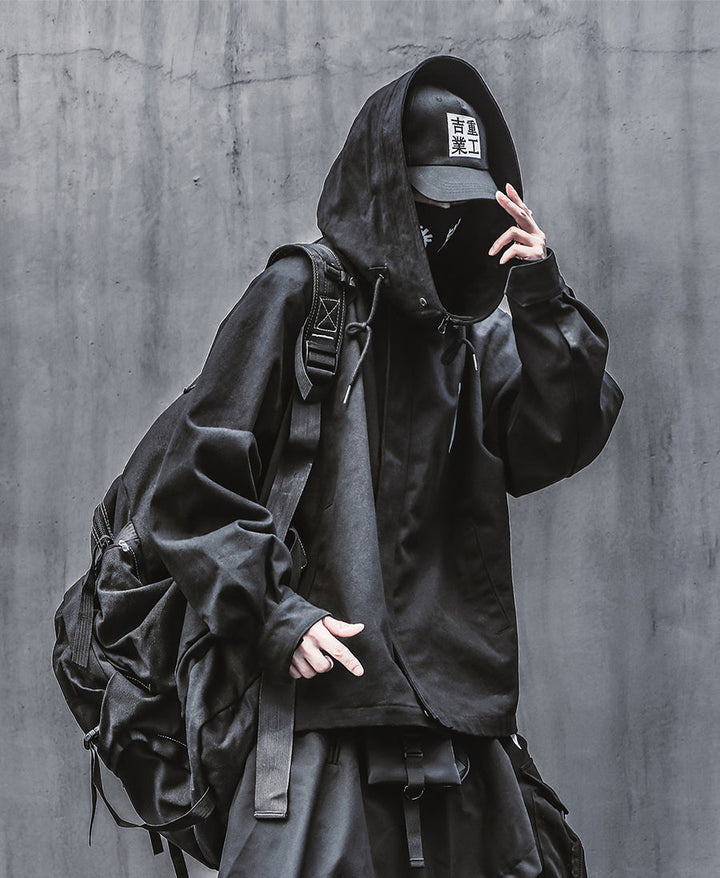 Turtleneck Hooded Zip Up Jacket For Men