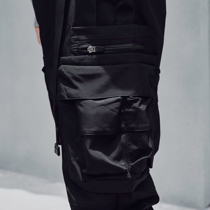IBP442 Matte Black Cargo Joggers