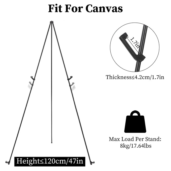 2 Pack Art Easel Stand 61in Collapsible A Frame Tripod Easel Iron Alloy. Comes with 2 Carry Bags