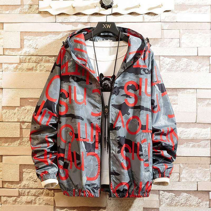 Men Casual Streetwear Hooded Printing Coats