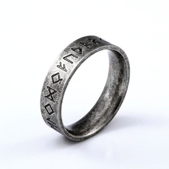316L Stainless Steel Odin Norse Viking Amulet Rune Ring