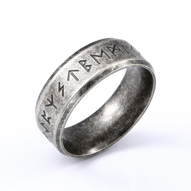 316L Stainless Steel Odin Norse Viking Amulet Rune Ring