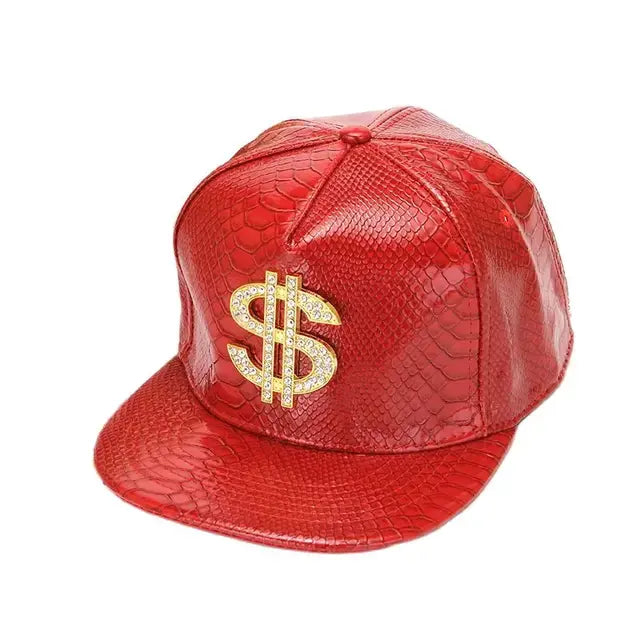 Shiny Faux Aligator Skin Hip-Hop Snapback Baseball Hat