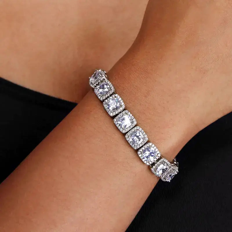 18K White Gold-plated Tennis Bracelet