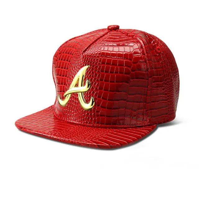 Shiny Faux Aligator Skin Hip-Hop Snapback Baseball Hat