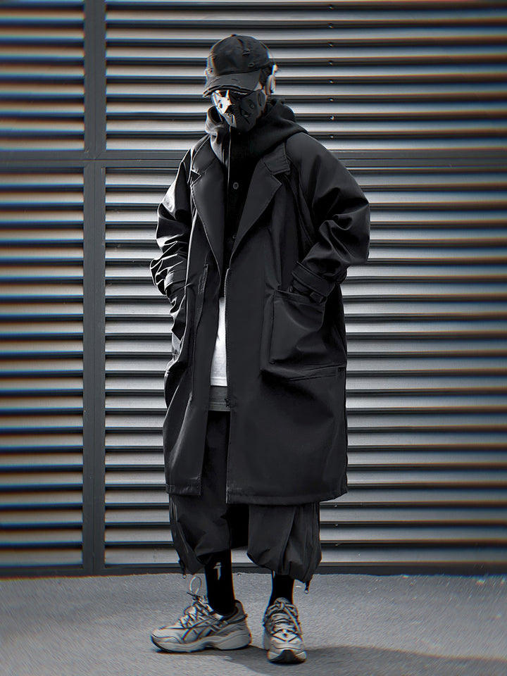 HiJ36 Black Urban Trench Coat