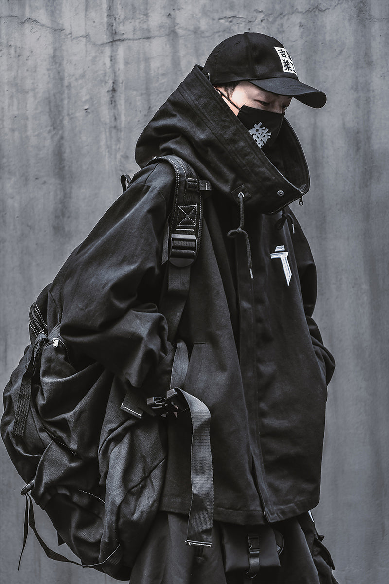 Turtleneck Hooded Zip Up Jacket For Men