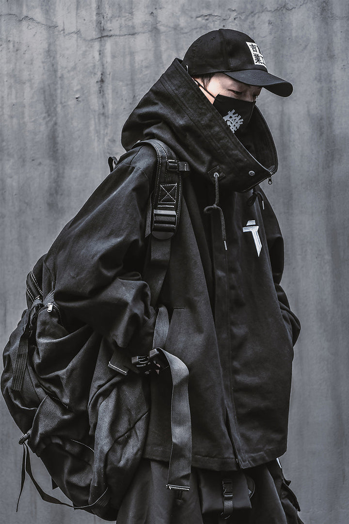 Turtleneck Hooded Zip Up Jacket For Men