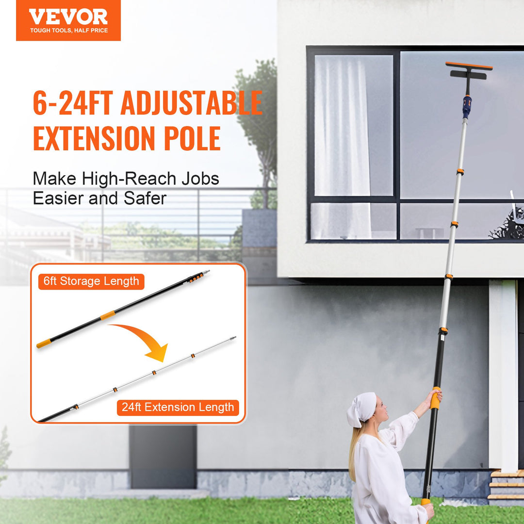 Telescoping Pole, 6 To 24 FT Pole, Extension Multi-Purpose Pole, Sturdy Aluminum Alloy Paint Extendable Pole With Flip-Lock Design, Telescopic Pole For Painting, Dusting And Cleaning