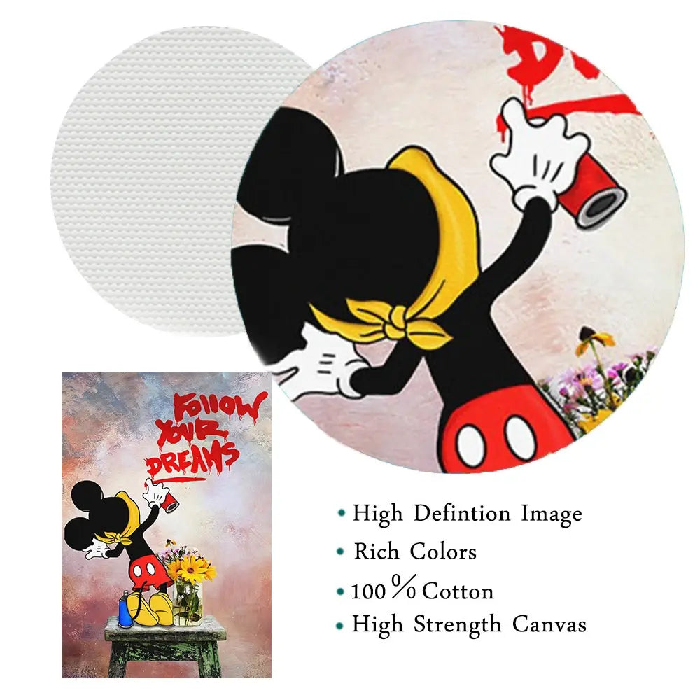 Mickey Mouse Graffiti Canvas Print