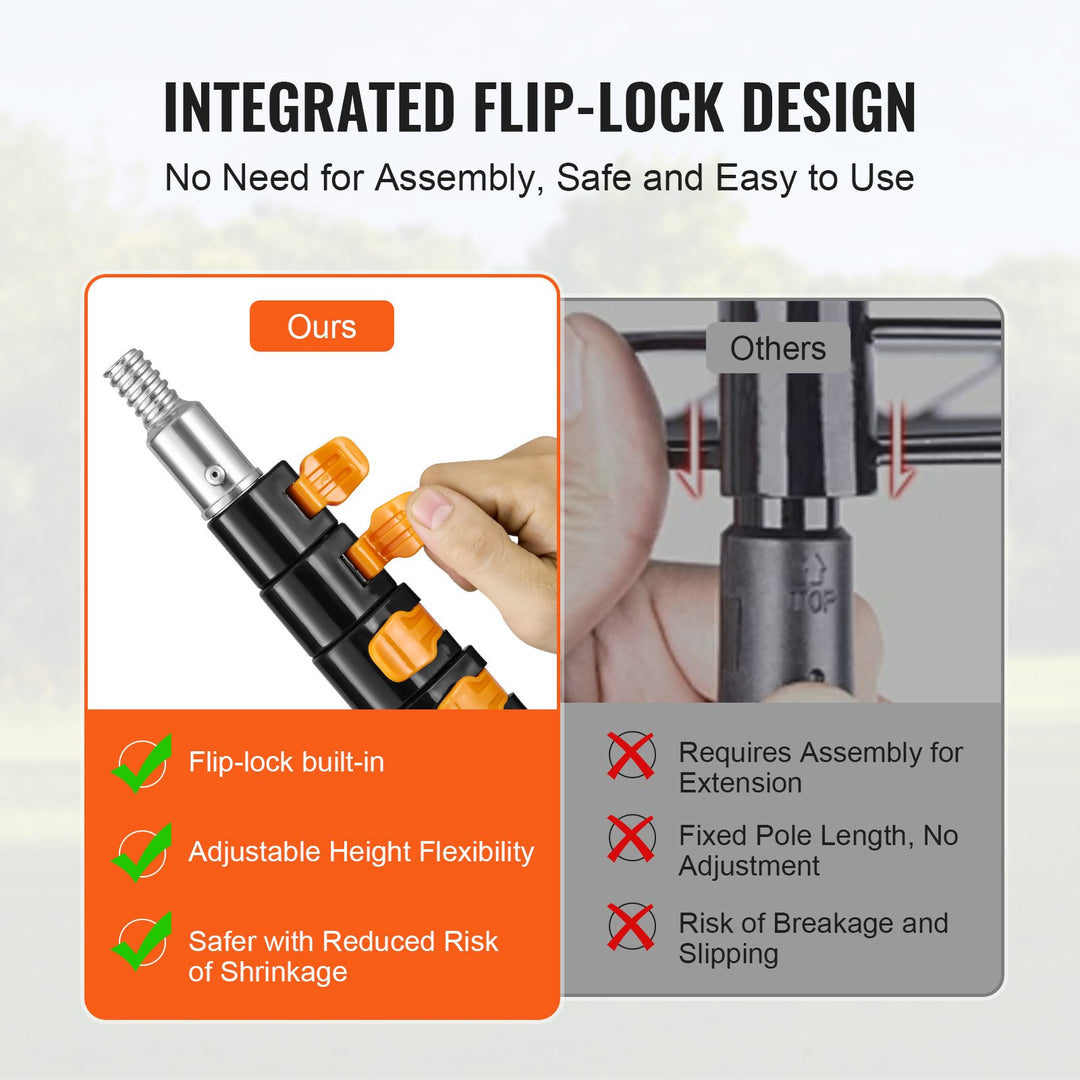 Telescoping Pole, 6 To 24 FT Pole, Extension Multi-Purpose Pole, Sturdy Aluminum Alloy Paint Extendable Pole With Flip-Lock Design, Telescopic Pole For Painting, Dusting And Cleaning