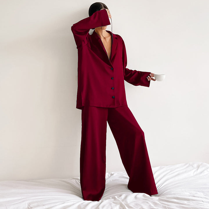 Women's Home Lounge-wear Super Baggy Silk Monocolor Pajamas