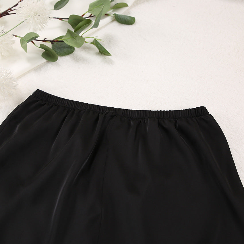 Women's Home Lounge-wear Super Baggy Silk Monocolor Pajamas