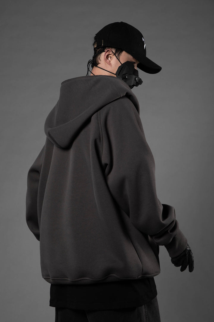 HiH38 Grey Layered Hoodie