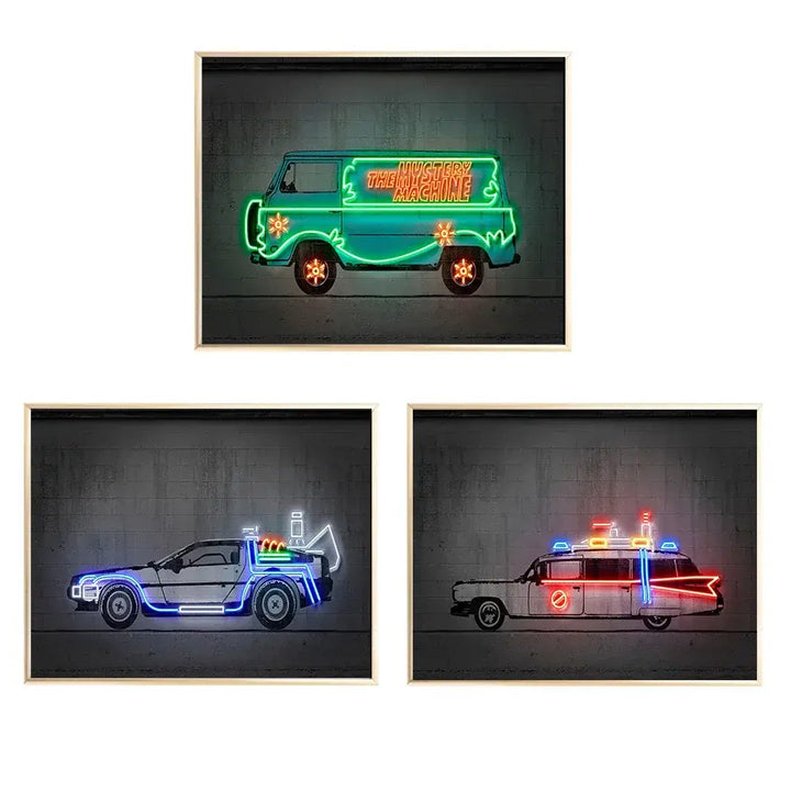 DeLorean, Mystery Machine, Ectomobile art