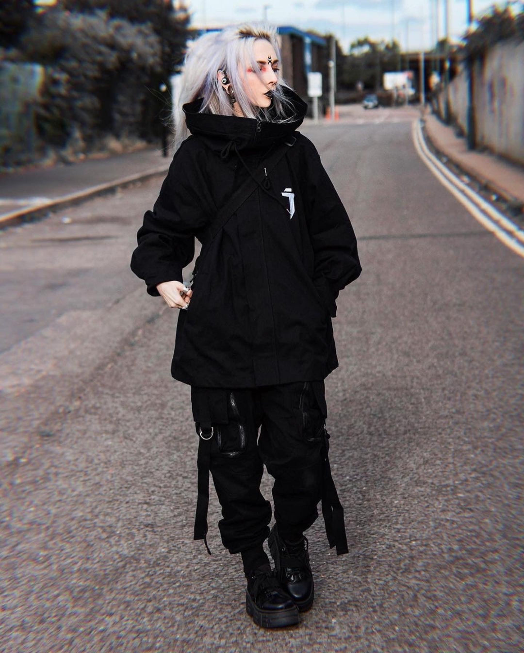 Turtleneck Hooded Zip Up Jacket For Men