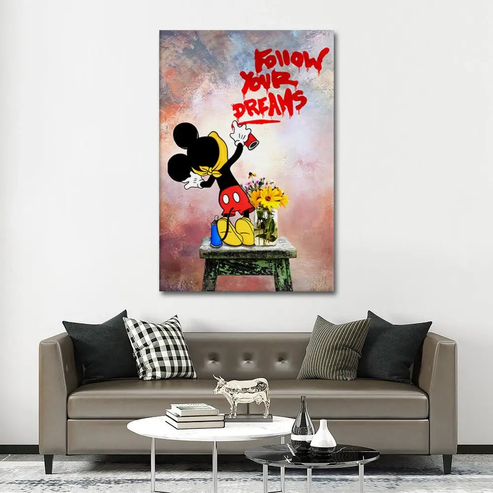 Mickey Mouse Graffiti Canvas Print