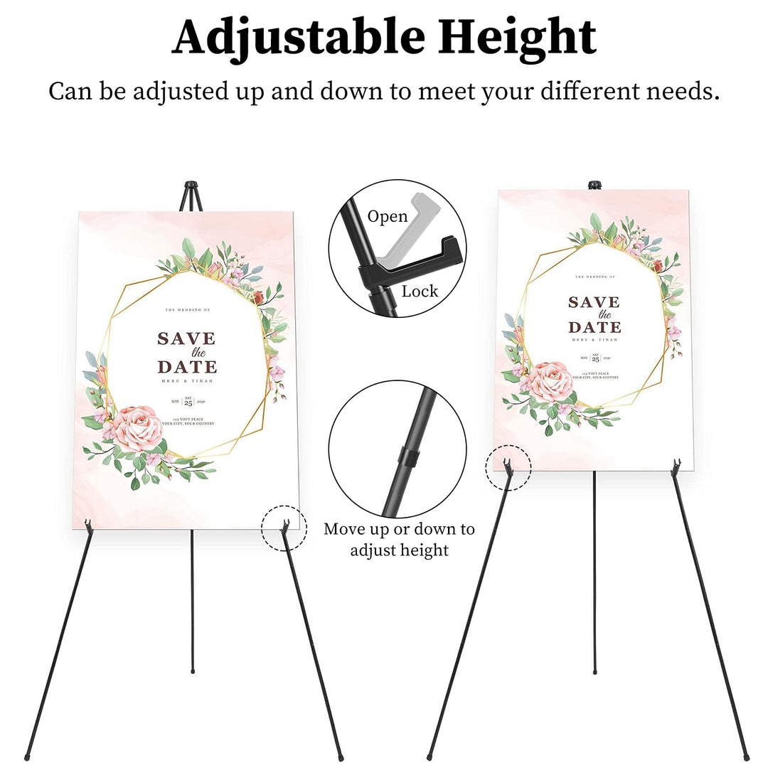2 Pack Art Easel Stand 61in Collapsible A Frame Tripod Easel Iron Alloy. Comes with 2 Carry Bags
