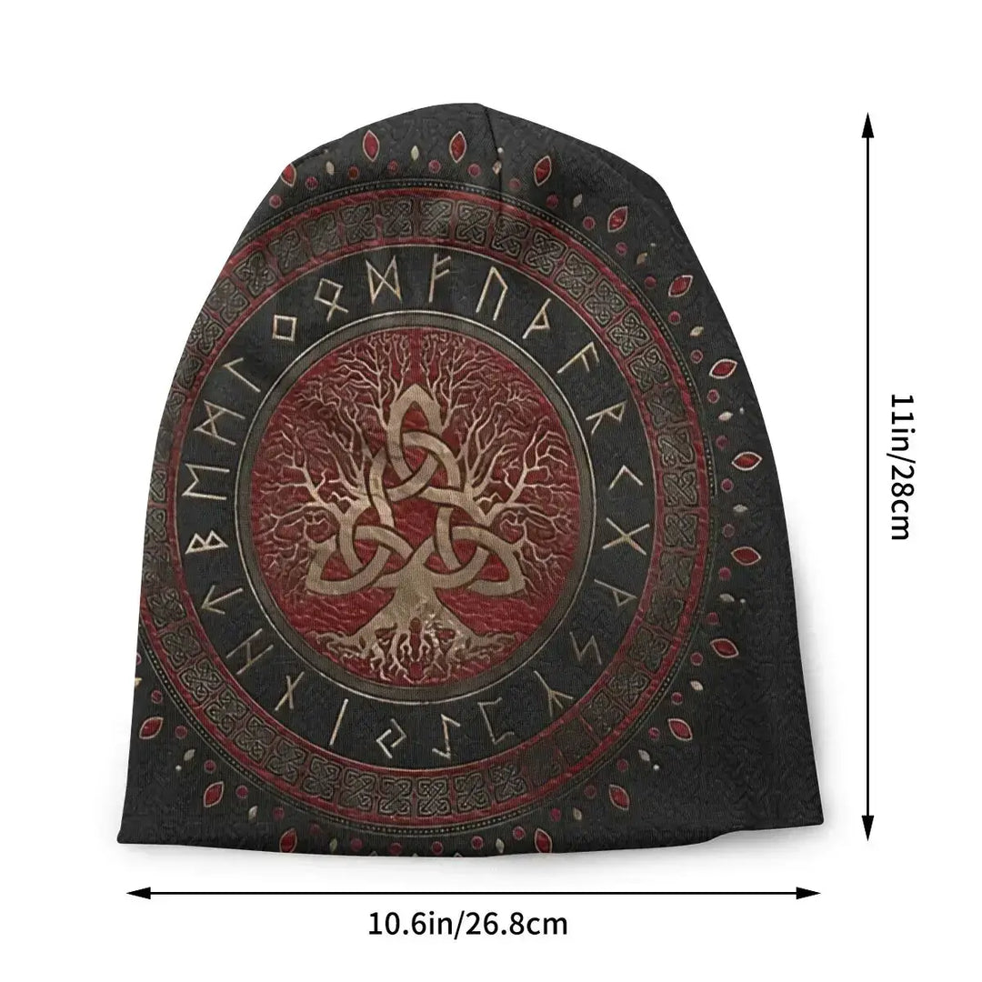 Celtic Beanie Hats Men Women's Thin Hat Tree Of With Triquetra Cap Street Skullies Beanie