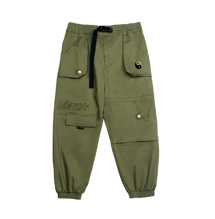 IBP332 Yin Yang Army Green Cargo Pants