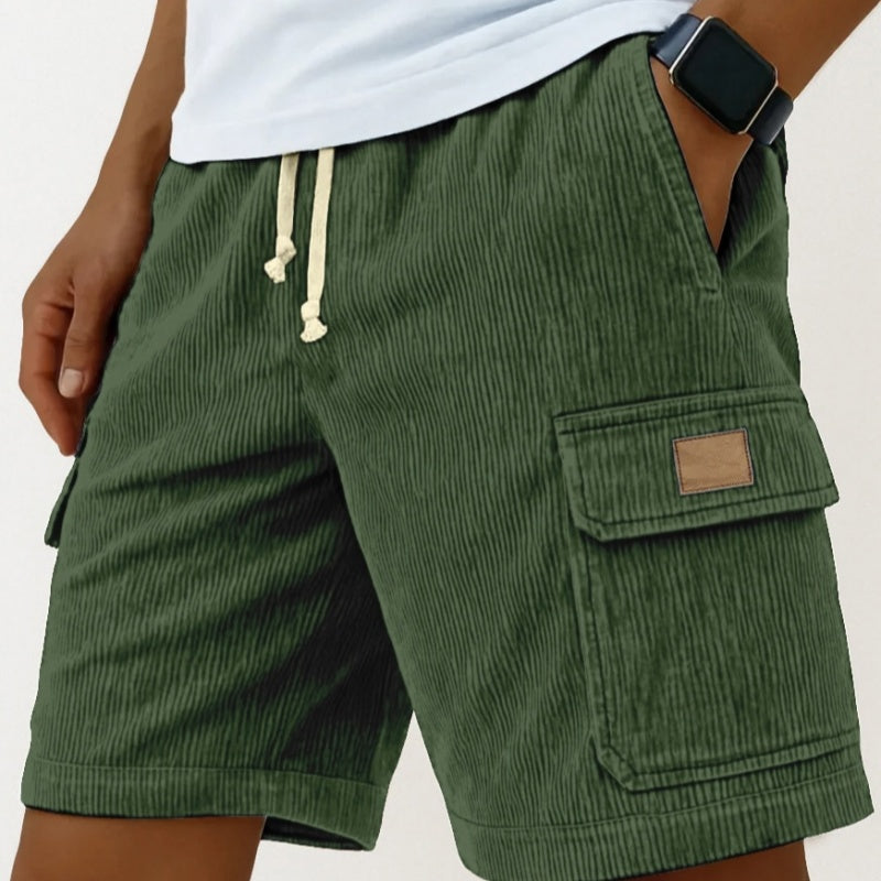 Men's Drawstring Corduroy Cargo Shorts