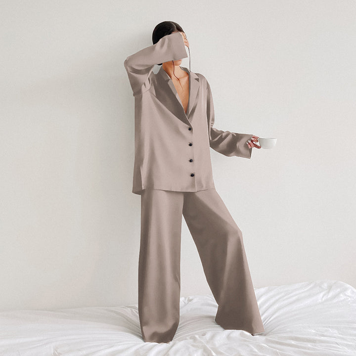 Women's Home Lounge-wear Super Baggy Silk Monocolor Pajamas