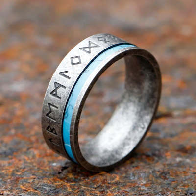 316L Stainless Steel Odin Norse Viking Amulet Rune Ring