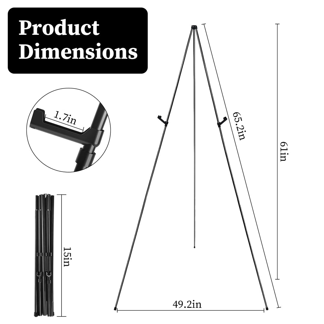 2 Pack Art Easel Stand 61in Collapsible A Frame Tripod Easel Iron Alloy. Comes with 2 Carry Bags