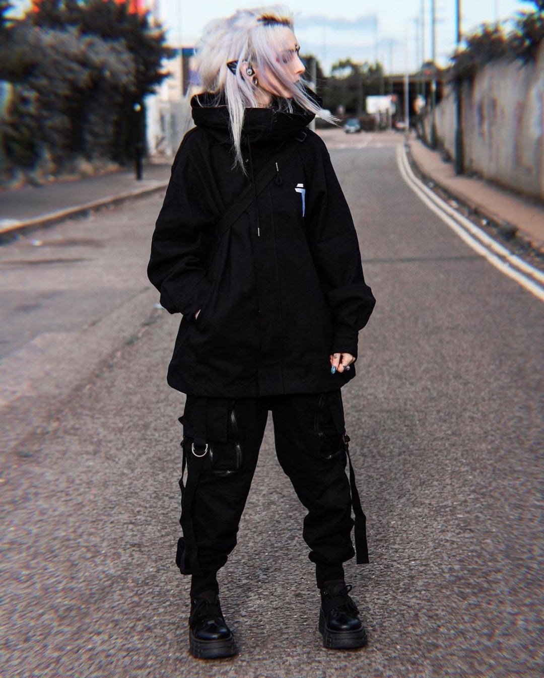 Turtleneck Hooded Zip Up Jacket For Men