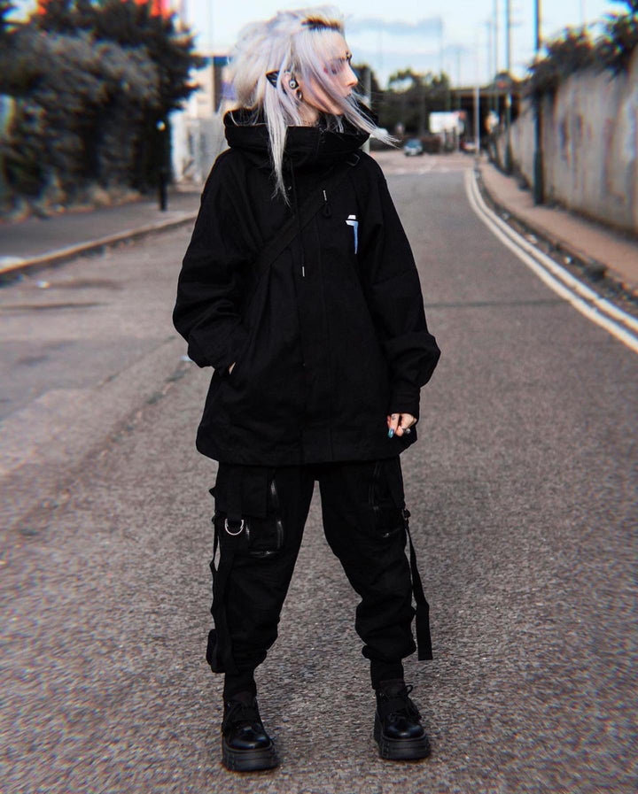 Turtleneck Hooded Zip Up Jacket For Men