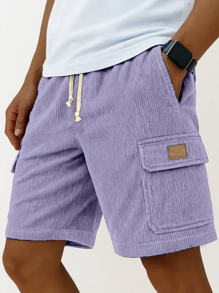 Men's Drawstring Corduroy Cargo Shorts