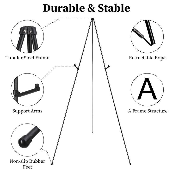 2 Pack Art Easel Stand 61in Collapsible A Frame Tripod Easel Iron Alloy. Comes with 2 Carry Bags