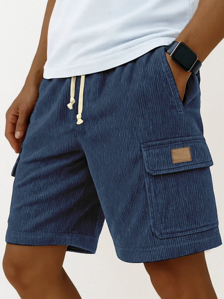 Men's Drawstring Corduroy Cargo Shorts