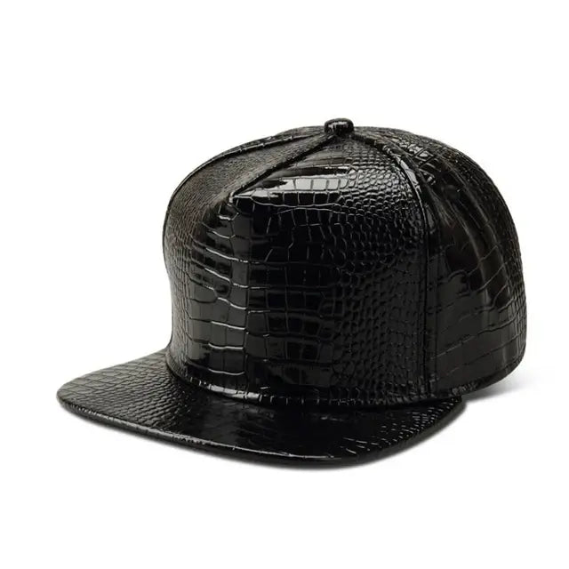 Shiny Faux Aligator Skin Hip-Hop Snapback Baseball Hat