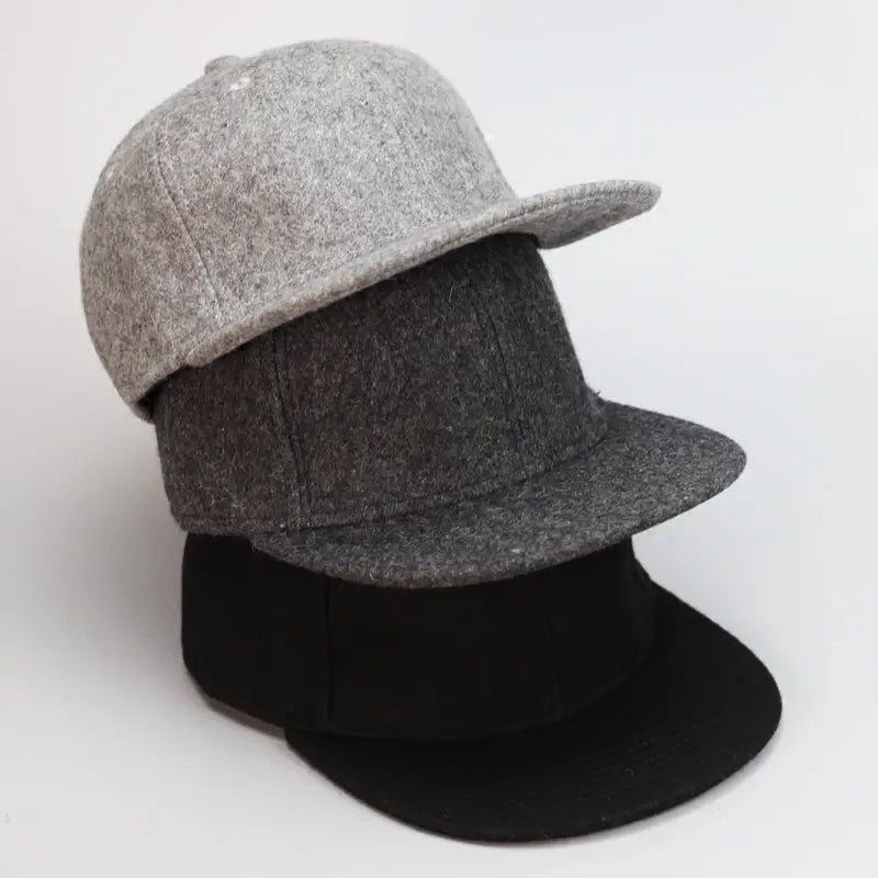 Man Plus Size Fitted Baseball Cap Big Size Hip Hop Wool Hat Back Closed Large Size Felt Snapback Cap 56cm 58cm 60cm 62cm 64cm