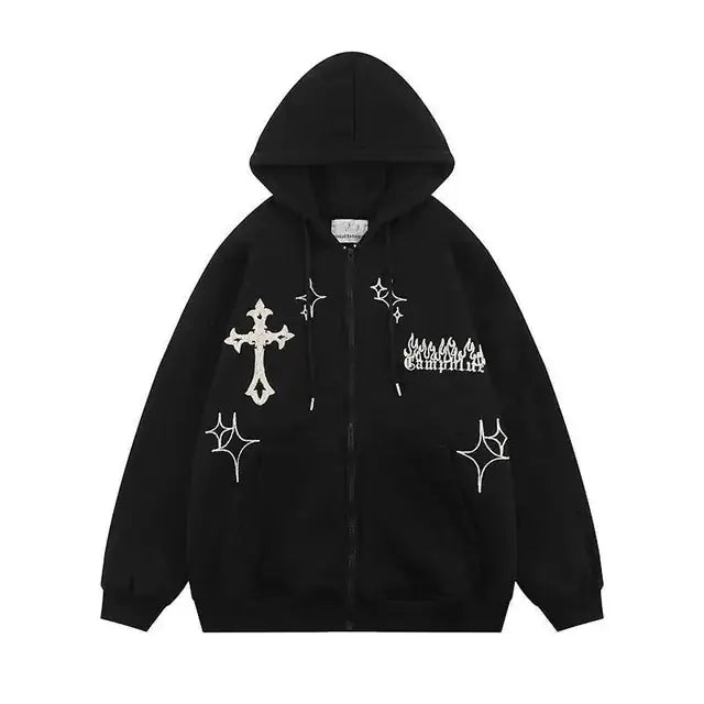 Men's Streetwear Bones / Skull Zip-up Hoodies