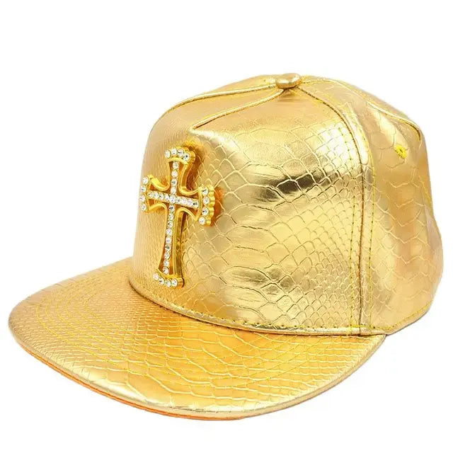 Shiny Faux Aligator Skin Hip-Hop Snapback Baseball Hat