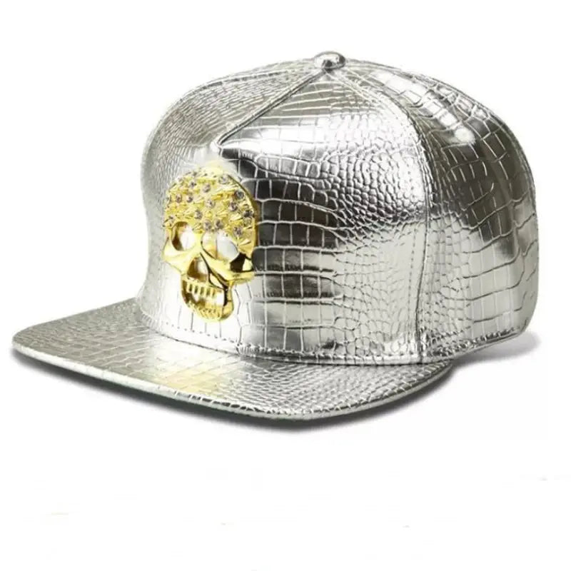 Shiny Faux Aligator Skin Hip-Hop Snapback Baseball Hat