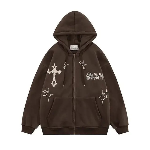 Men's Streetwear Bones / Skull Zip-up Hoodies