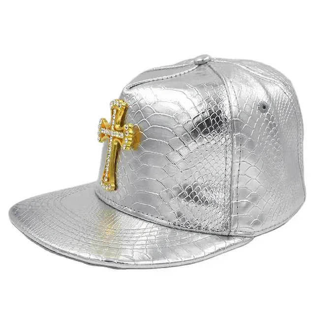 Shiny Faux Aligator Skin Hip-Hop Snapback Baseball Hat