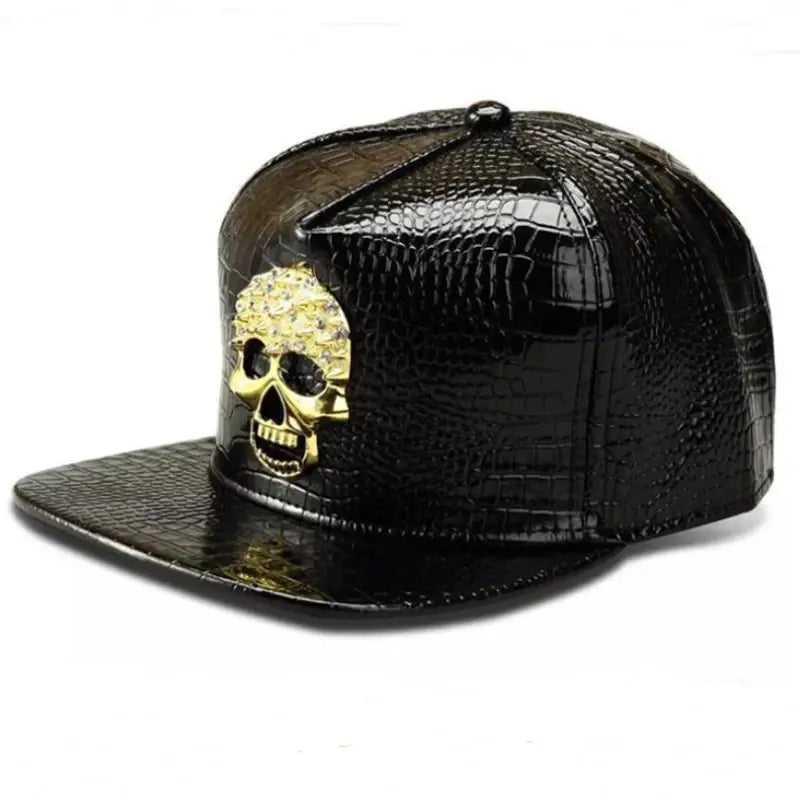 Shiny Faux Aligator Skin Hip-Hop Snapback Baseball Hat