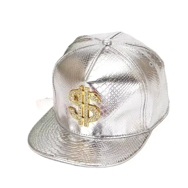 Shiny Faux Aligator Skin Hip-Hop Snapback Baseball Hat