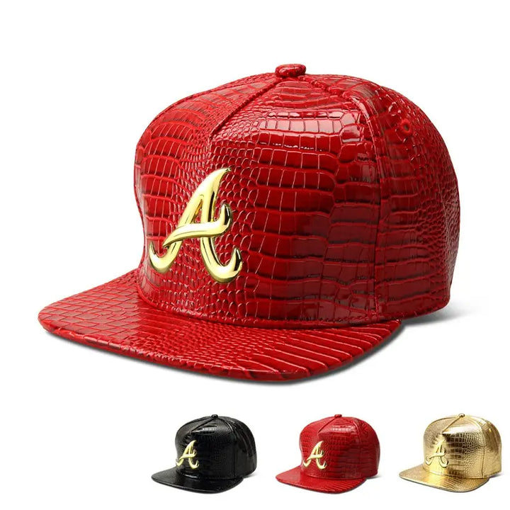 Shiny Faux Aligator Skin Hip-Hop Snapback Baseball Hat