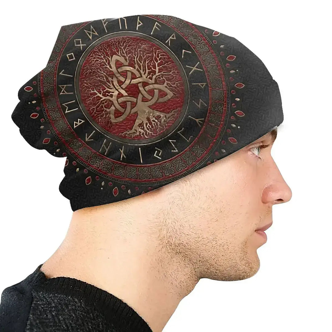 Celtic Beanie Hats Men Women's Thin Hat Tree Of With Triquetra Cap Street Skullies Beanie