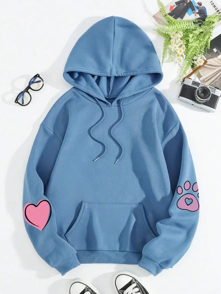 Hip Hop Street Casual Prints Female Sweatshirts Harajuku Fleece Hooded Fashion S-XXL Hoodies Loose Oversize Tops Women