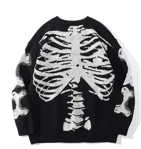 Men's Loose Skeleton Print Sweaters