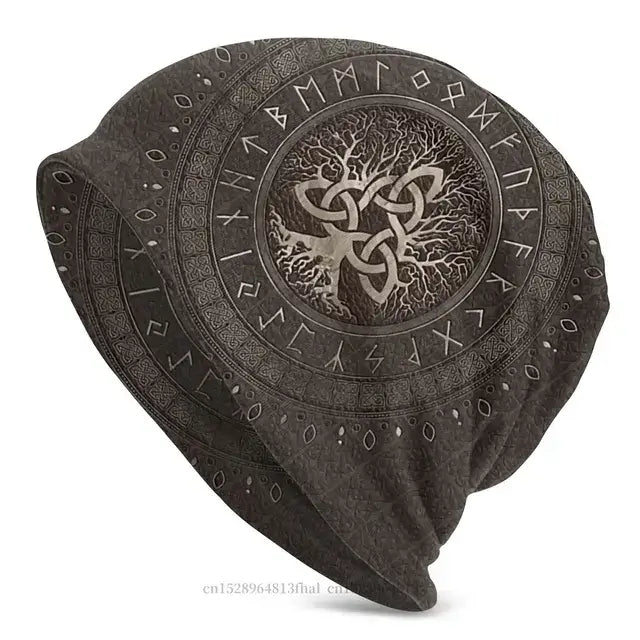 Celtic Beanie Hats Men Women's Thin Hat Tree Of With Triquetra Cap Street Skullies Beanie