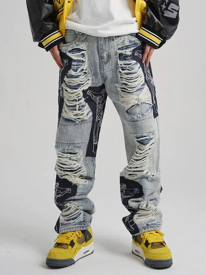 Men's Ripped Distressed Jeans