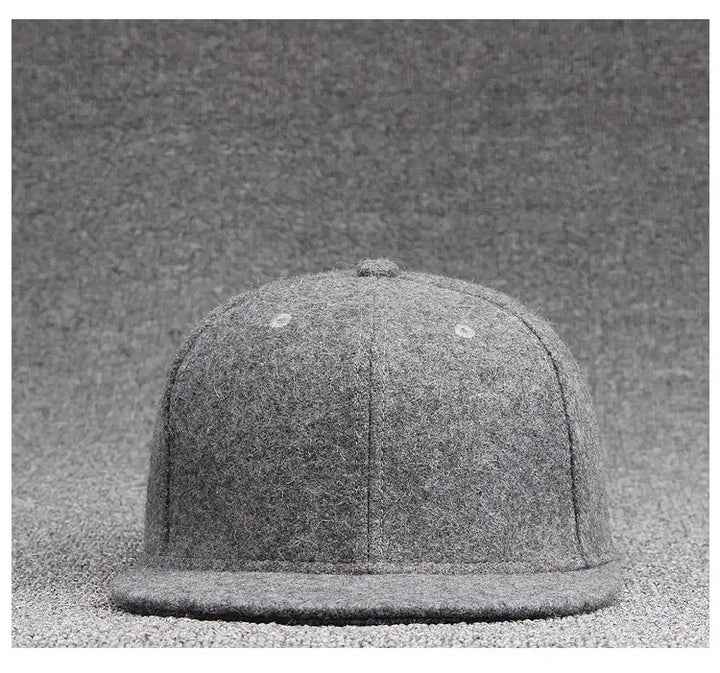 Man Plus Size Fitted Baseball Cap Big Size Hip Hop Wool Hat Back Closed Large Size Felt Snapback Cap 56cm 58cm 60cm 62cm 64cm